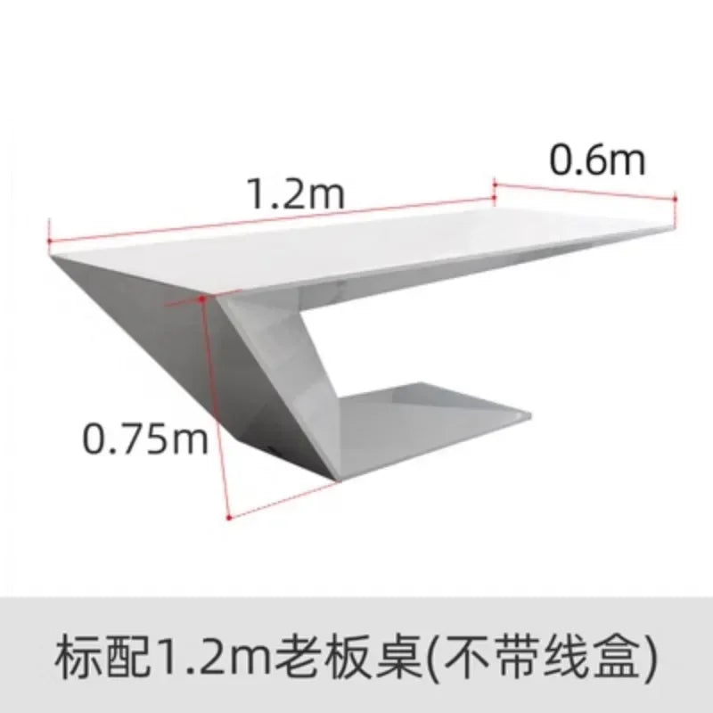 Modern White Office Desk – Height Adjustable with Organizer