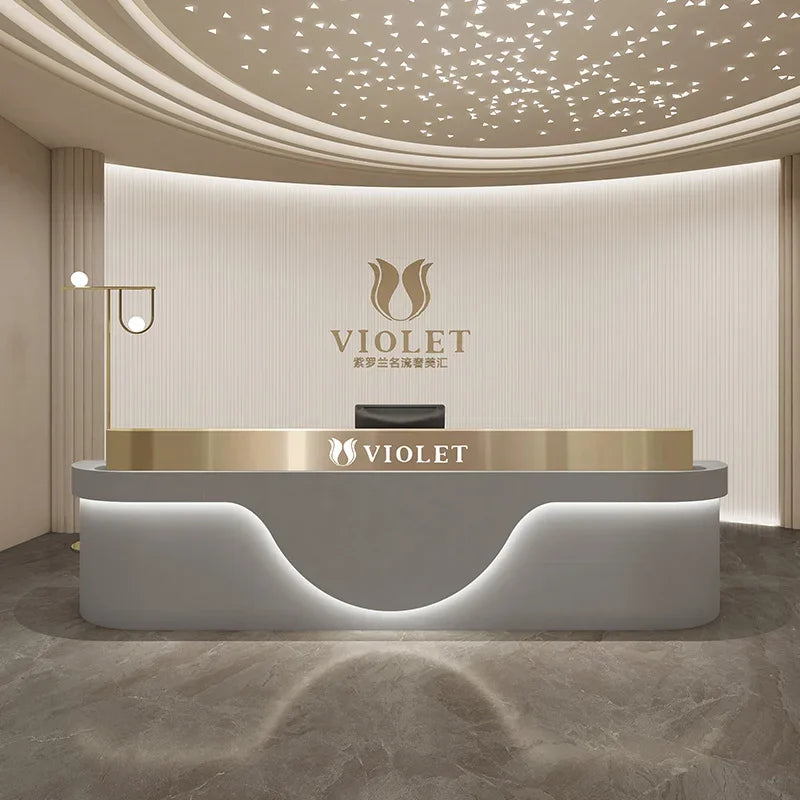 Luxury Reception Desk and Podium for Hotels, Clinics, and Coffee Shops