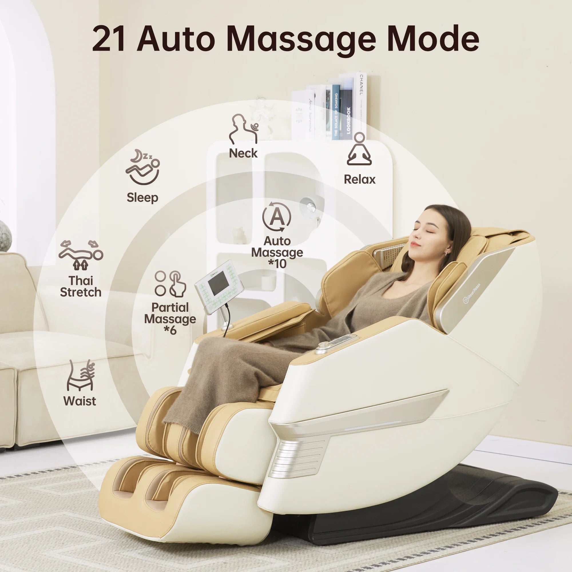 Black Massage Chair – Shiatsu Kneading Massager, Infrared 4D Function with Airbags for Full-Body Relaxation