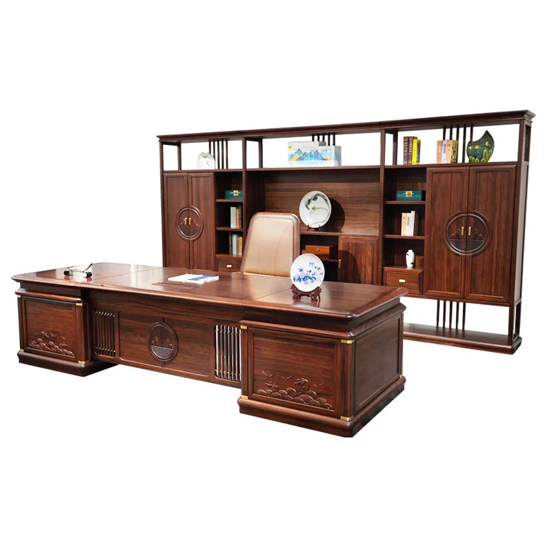 Solid Wood Office Desk and Chair Set