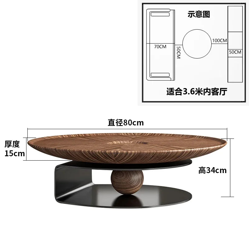Modern Round Coffee Table – Unique White Wood Design in Italian Luxury Style