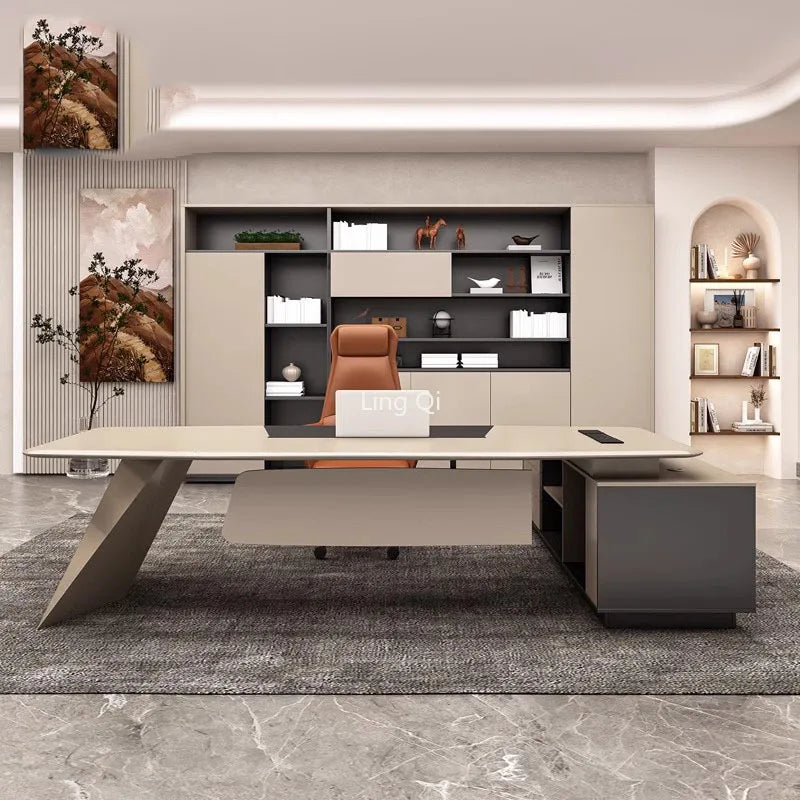 Designer L-shaped vanity office desk