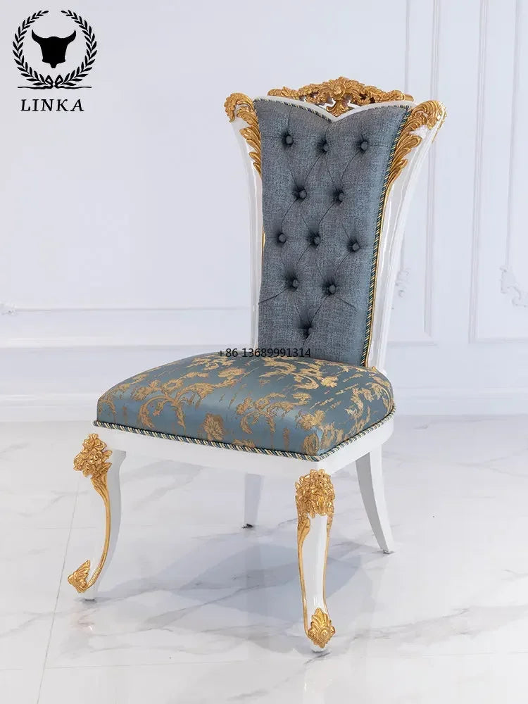 Luxurious French living room 2.8m romantic wooden shell mosaic dining table combination