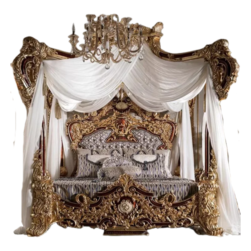 Nordic Wood King Size Bed with Unique Multifunctional Headboard