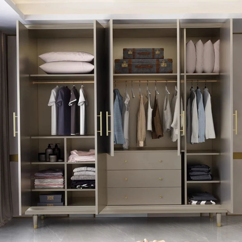 Nordic Design Closet Wardrobe Creative Indoor Wood Minimalist White Wardrobe Closet European Armario Exterior Furniture Bedroom