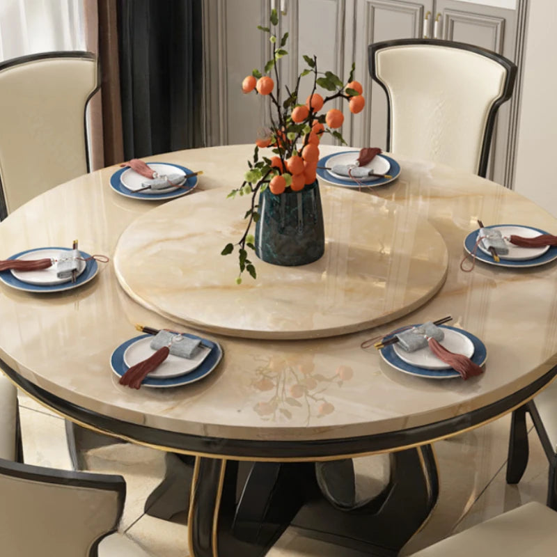 European Modern Dining Table Design Nordic High Marble Luxury Dining Table Round Sets Chairs Mesas De Restaurante Home Furniture