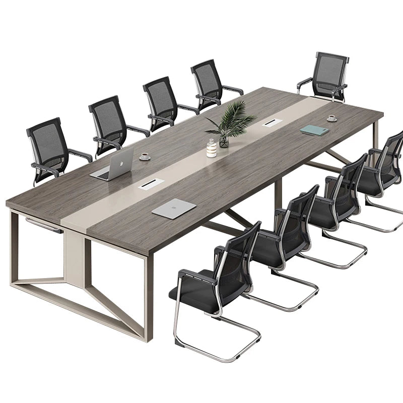Large Modern Conference Table with Chairs