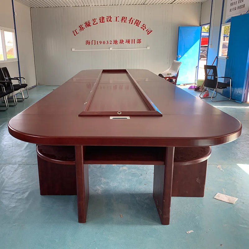 Oval business conference table
