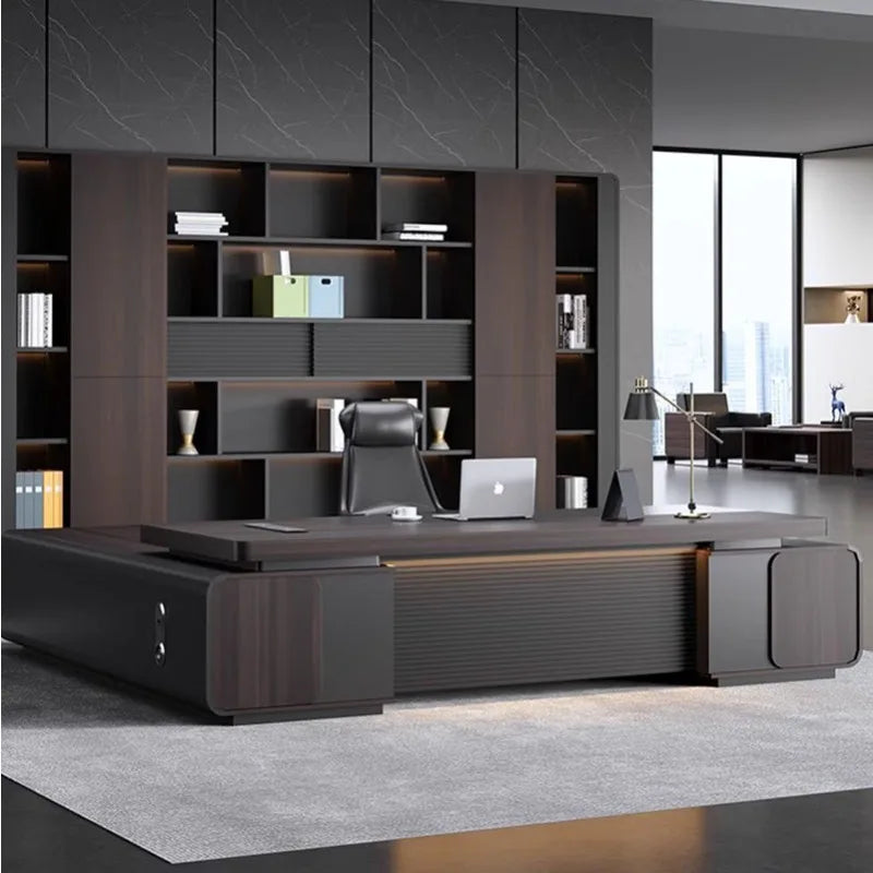 Luxury wooden writing desk with storage