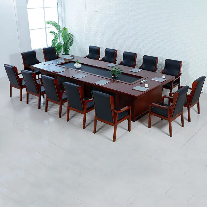 Simple, fashionable, rectangular conference table, long table, business fair table