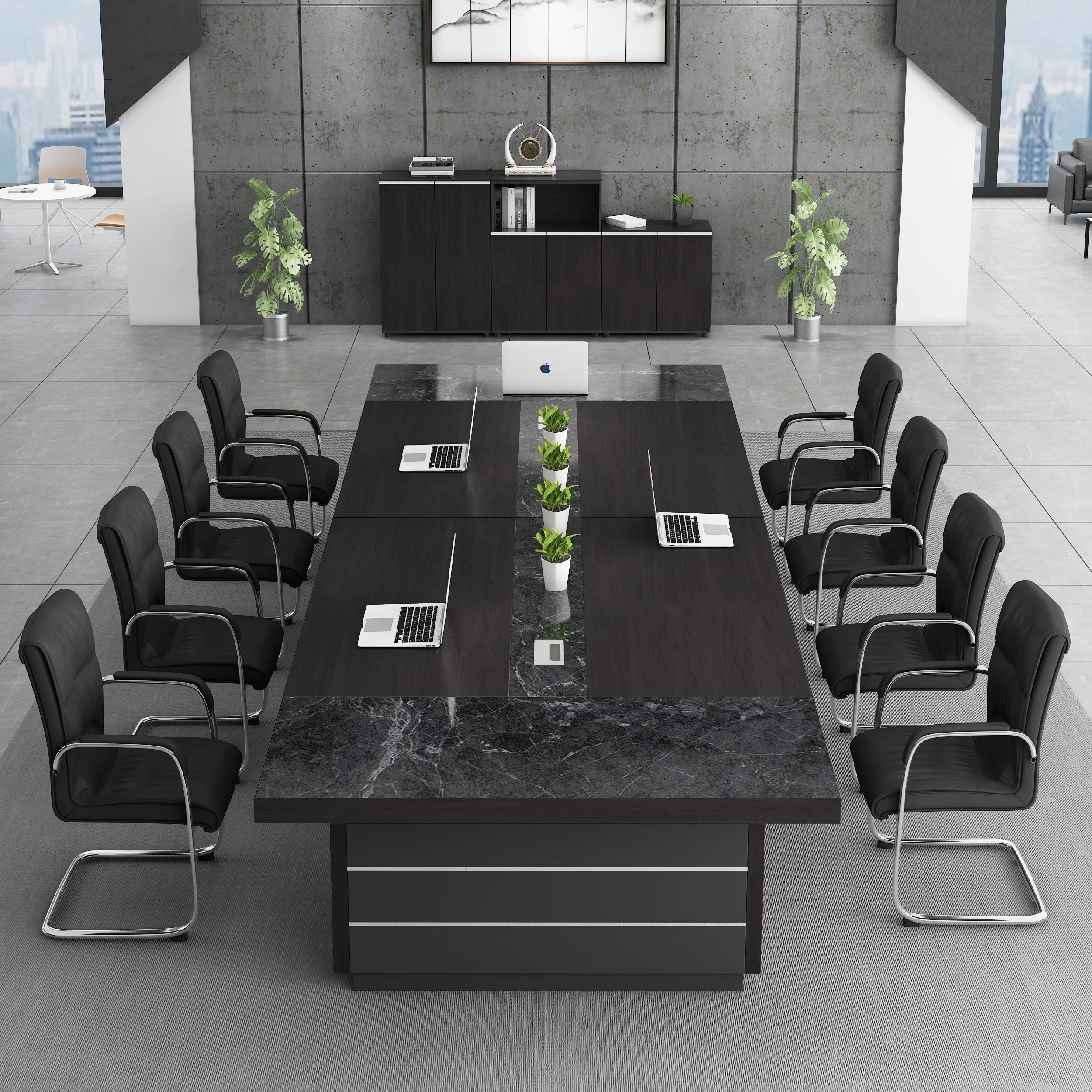 Luxury Eco-Friendly Boardroom Conference Desk & Chair Set