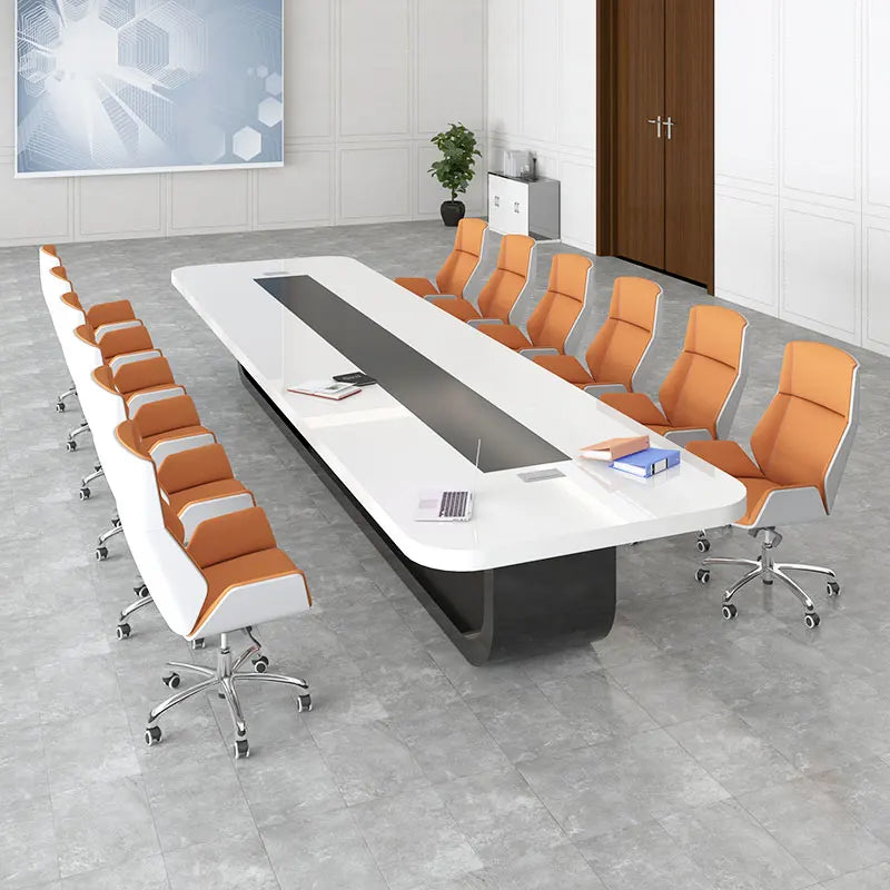 Paint Baking Conference Table Long Table Simple Modern Furniture White Medium and Large Negotiation Table Conference Room Office
