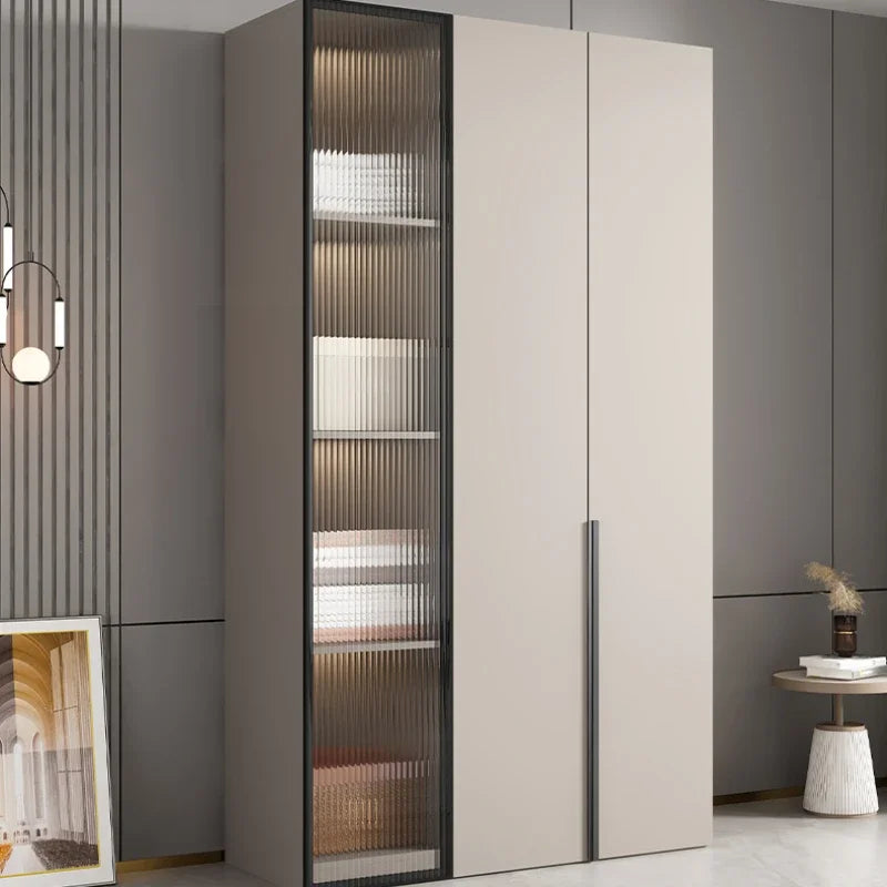 Full Size Hotel Wardrobe Children Clothes Girls Shelf Wooden Bedroom Wardrobe Storage Cabinets Placard De Vetement Furnitures