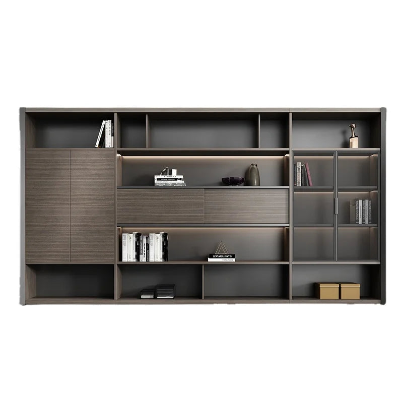 Office Desk File Cabinet Wooden Display Cabinet Light Office Drawers Strip Design Wall Mounted Cabinet Archivador Room Furniture