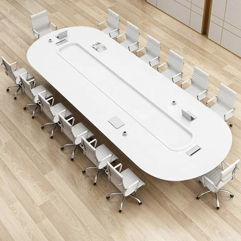 Affordable Modern Office Desk & Conference Chair Set