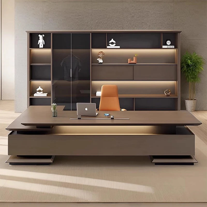 Workbench Computer Office Desk Desktop Corner Work Table L Shape Meeting Storage Tavolo Scrivania Ufficio Luxury Furniture