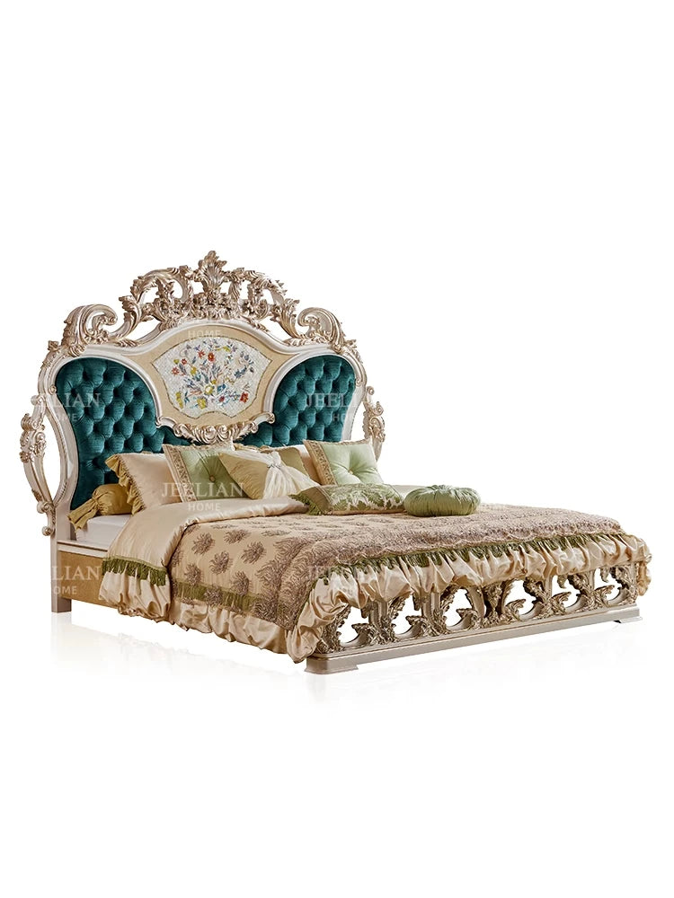 Luxury French court style Villa home Double bed shell parquet bedroom Queen bed