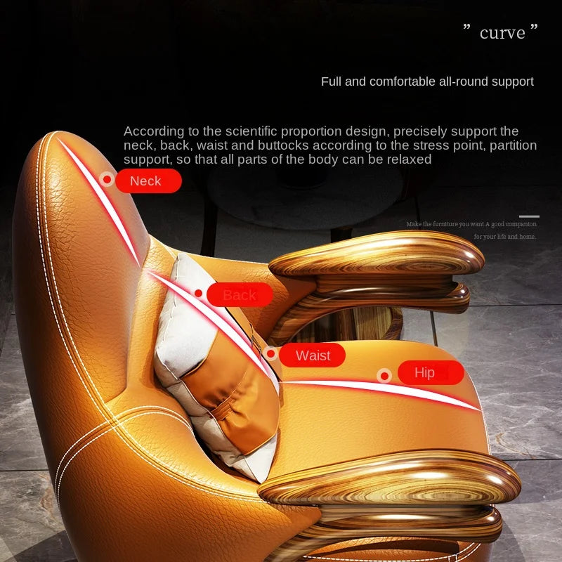 New Chinese Style Ugyen Wood Leather Sofa