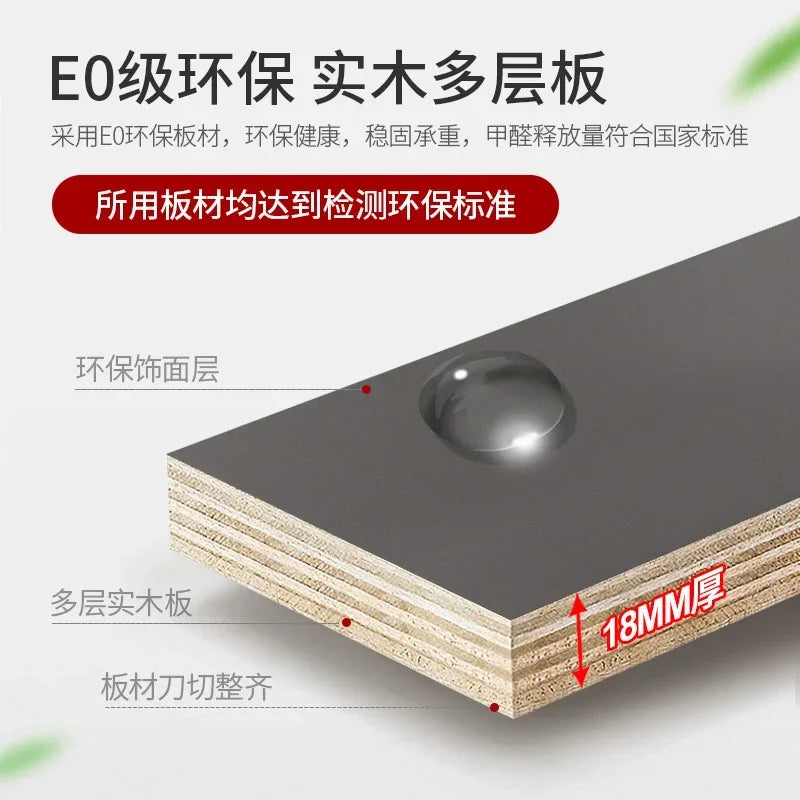 Wardrobe Household bedroom All solid wood multilayer board light luxury simple modern ecological board wardrobe