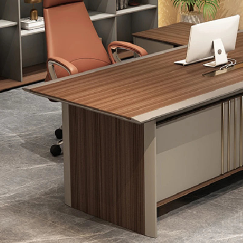 Luxury Reception Office Desk, Corner Desk with Drawers, Executive Office Desk