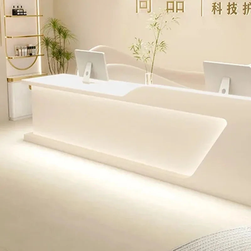 Podium Cashier Desk Office Party Reception Tables Counter Cosmetics Front Help Beauty Center Furniture Salon Storage Checkout