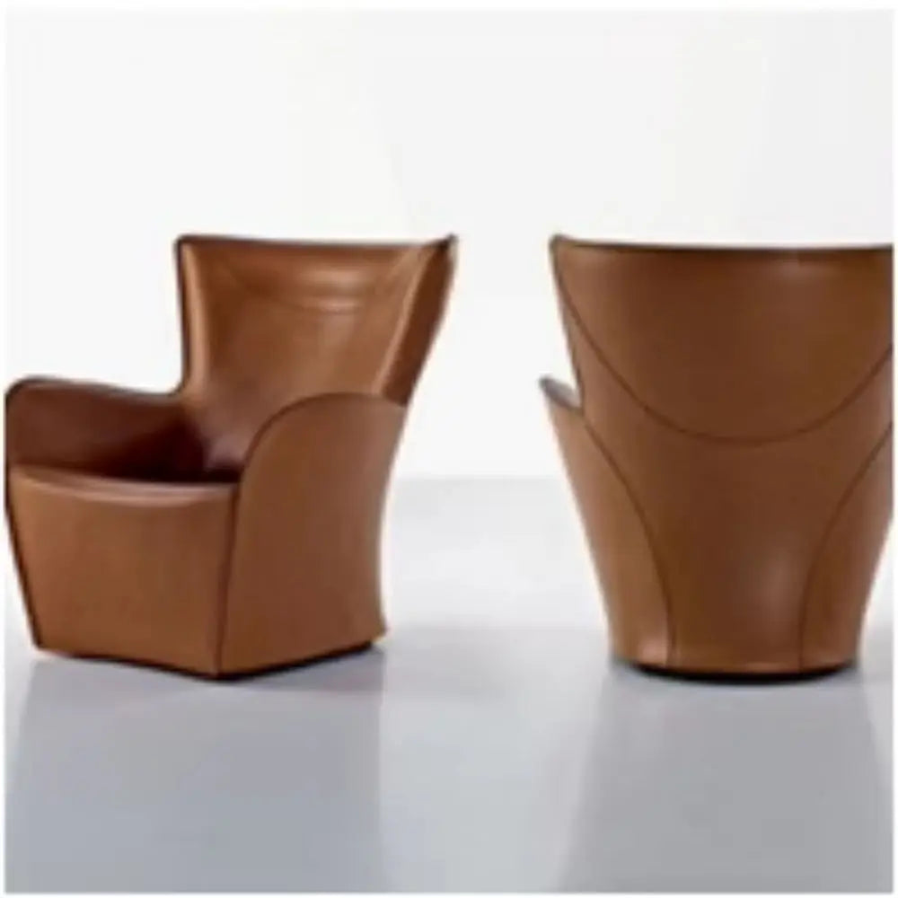 Minimalist Italian saddle hard leather single sofa chair sales office hotel club reception high-end creative leisure chair