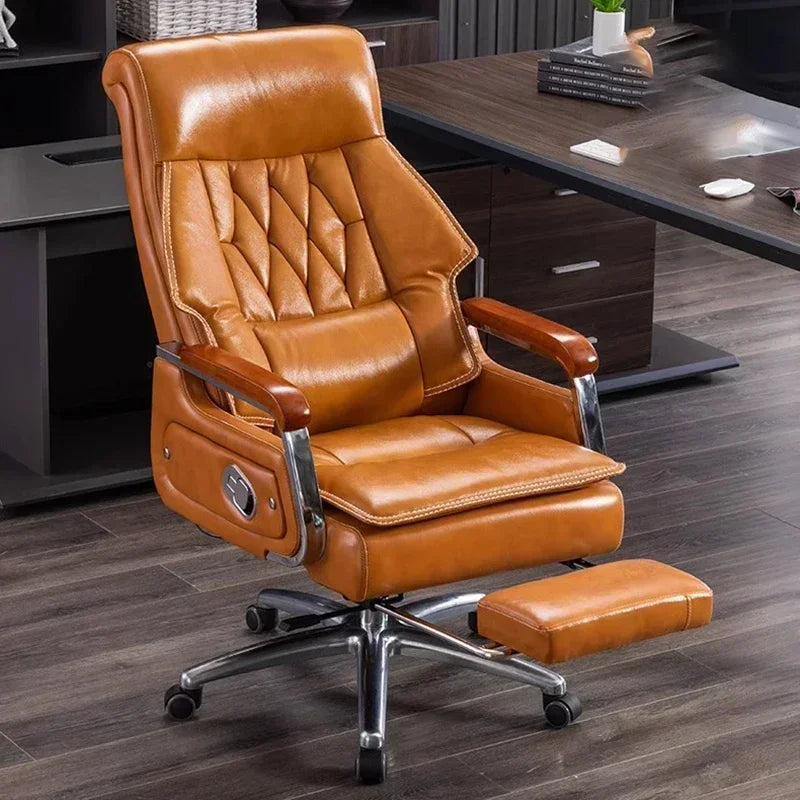 Ergonomic Executive Recliner Chair with Massage Cushion for Office Use.