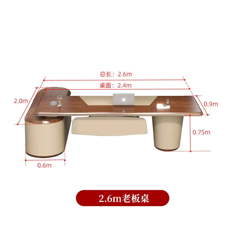 unique office desk furniture Wooden Luxury Office Table With Chair Modern Design Boss Desk Executive Office Desk Set
