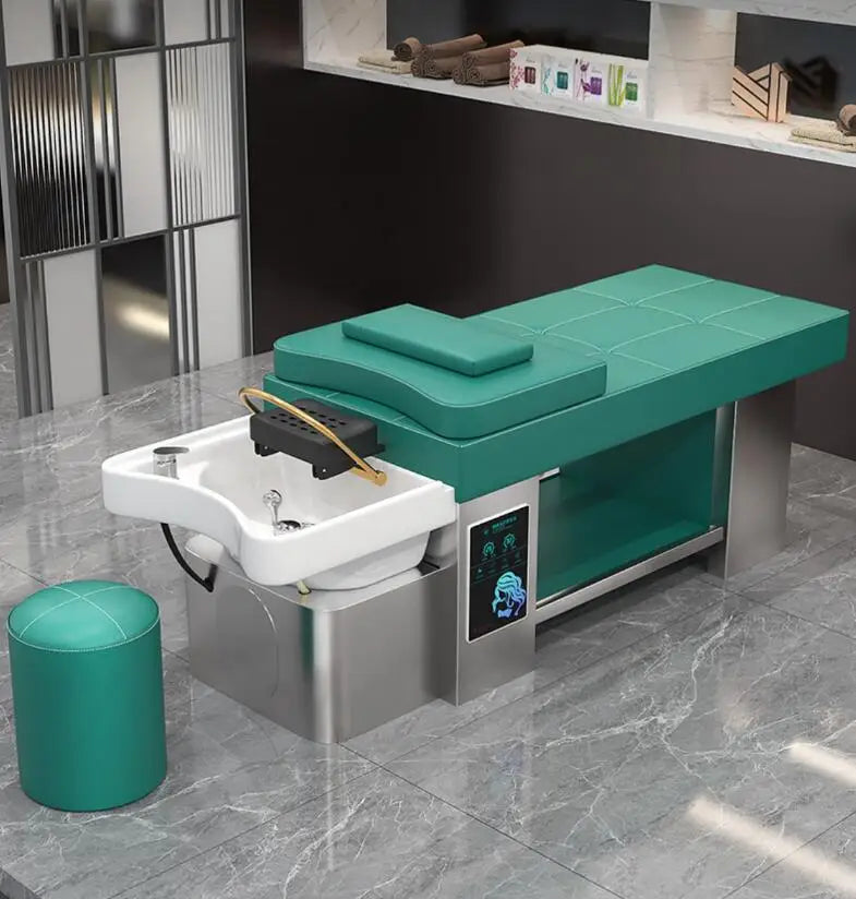 Barbershop Shampoo Bed – Thai Massage, Beauty Head Treatment, Water Cycle Fumigation, All-in-One High-End Ceramic Bed