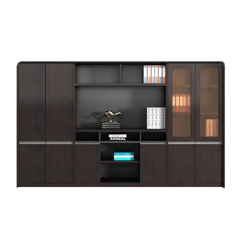 Wooded Rangement Filing Cabinet Glass Nordic Designer Display Office Cupboards Stand Large Meuble De Rangement Storage Furniture