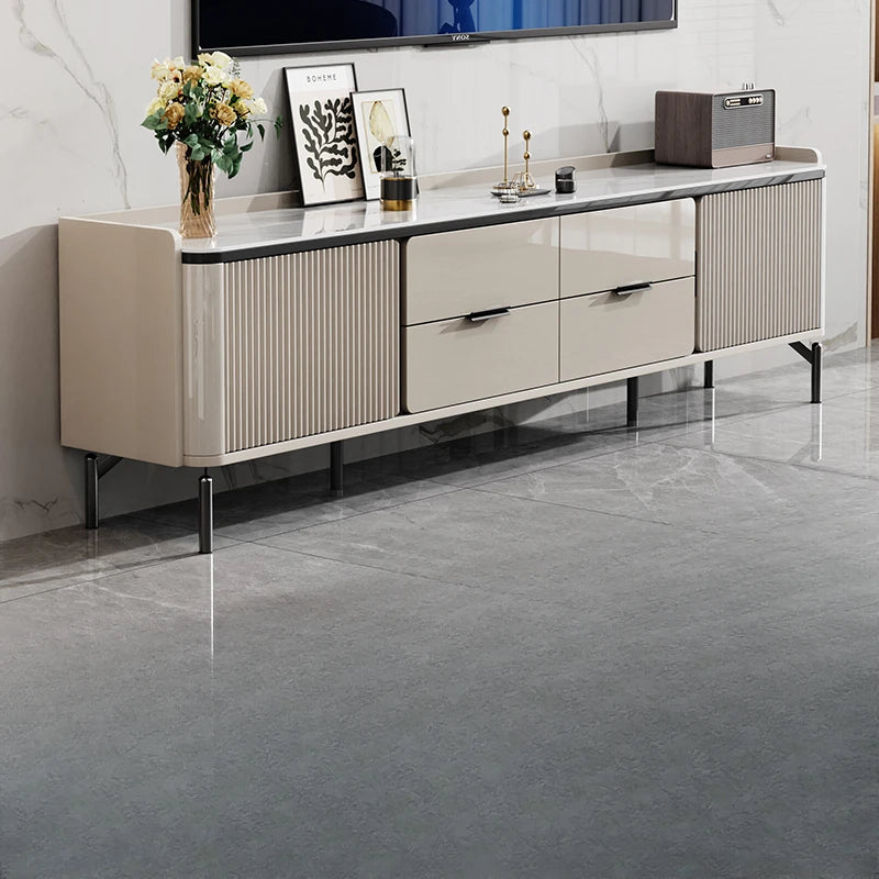 Luxury Modern Display Cabinet – Industrial Floating TV Stand with Storage Shelves