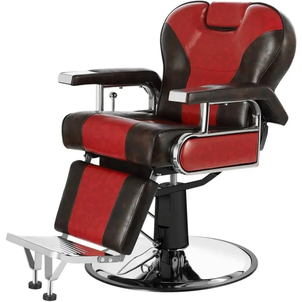 Heavy Duty Barber Chair – Hydraulic Reclining Salon Styling Chair, 26.8" D x 26.8" W x 41.3" H