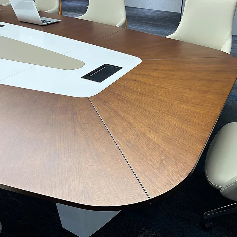 Solid Wood Conference Table & Chair Set