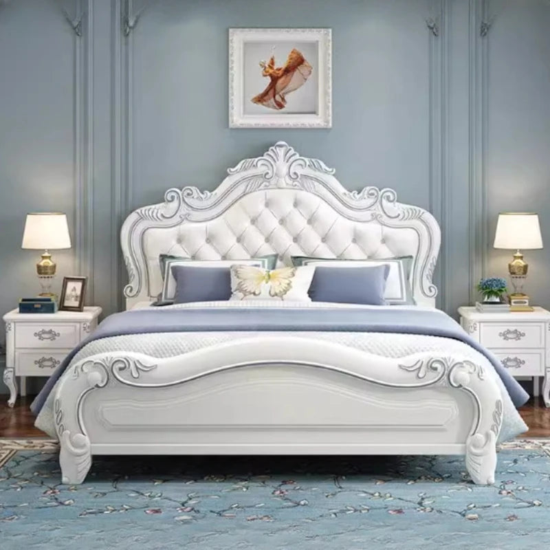 King Size Luxury Double Bed – Wooden Nordic Frame with Unique Modern Design