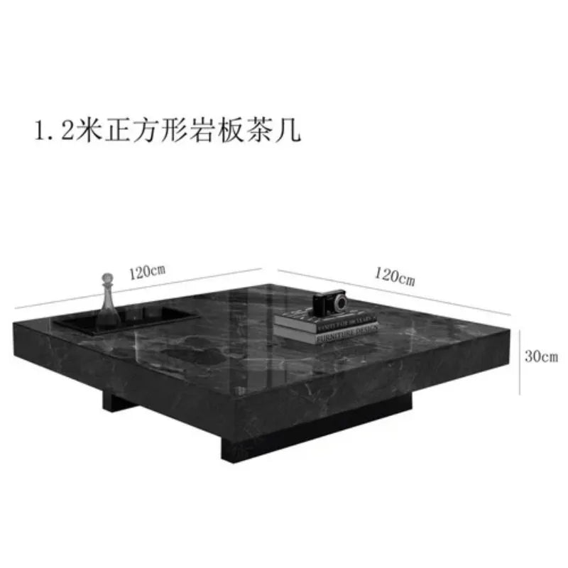 Modern Rectangular Coffee Table – Italian Luxury with Stone Marble Top