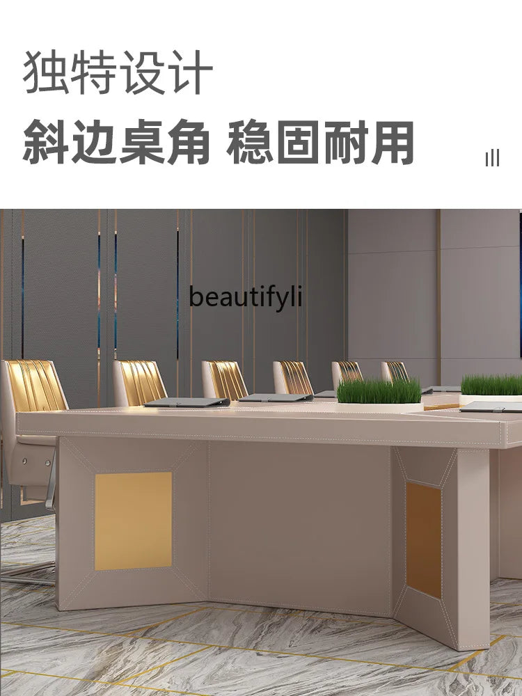 Large conference table with chairs