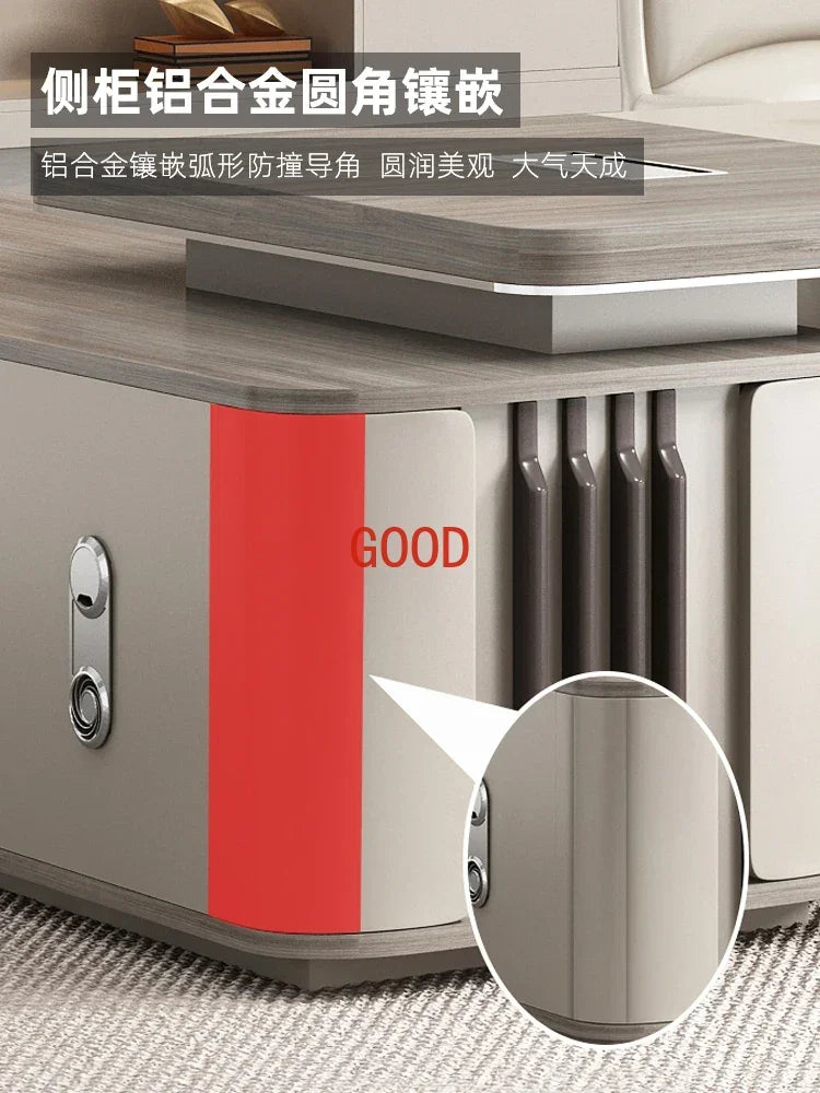 Simple Modern Boss Office Desk L-shaped President Manager Desk Work Computer Table Mesa