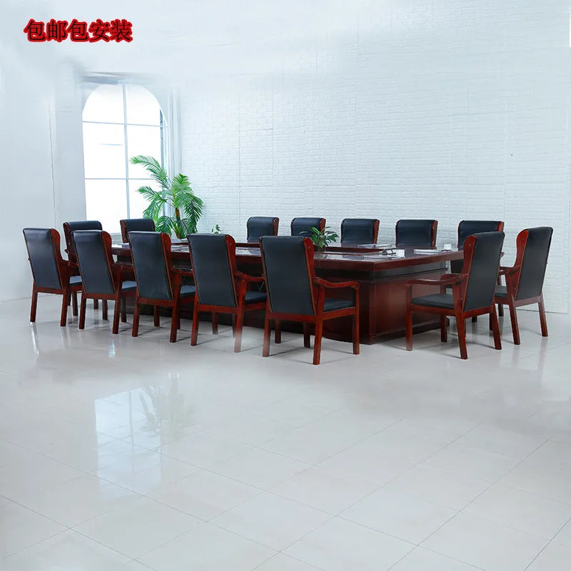 Simple, fashionable, rectangular conference table, long table, business fair table