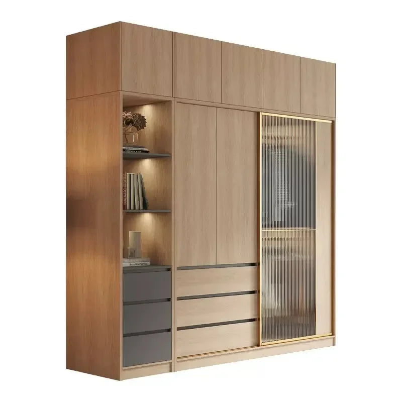 Simple Small Bedroom Wardrobe – Wooden and Folding, with Comfortable Closet, Plastic and Portable