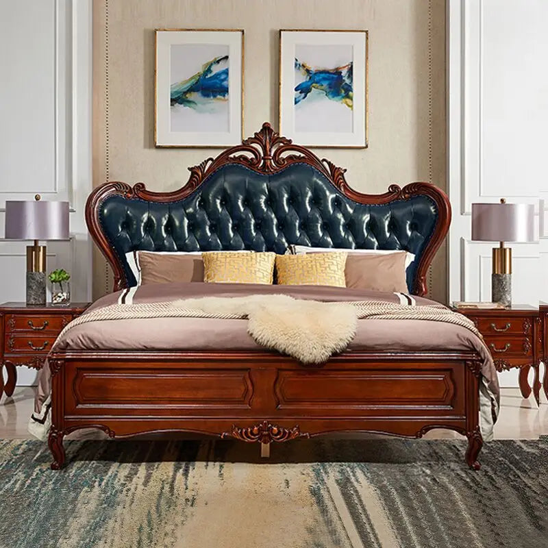 King Size Bedroom Bed European Aesthetic Storage Double Bed Modern Wood Camas De Matrimonio Dormitorio Luxury Furniture