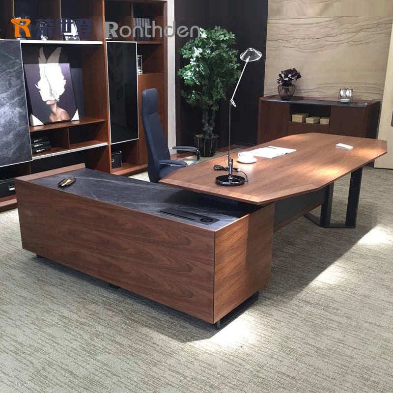 Boss Desk – Simple Modern Office Desk & Chair Combo, President Desk, Supervisor & Manager Desk, Office Atmosphere