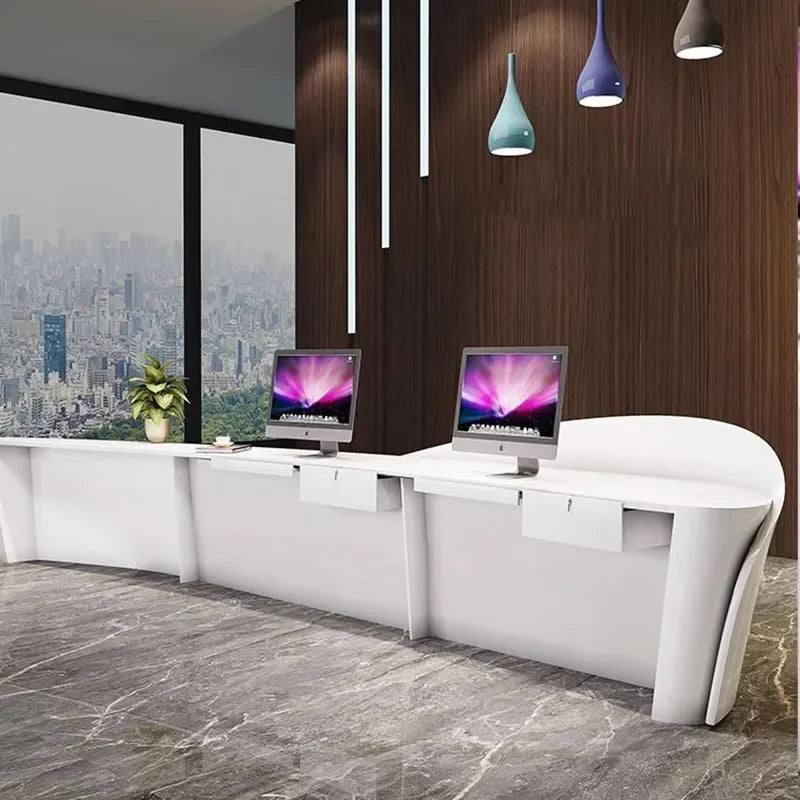 Restaurant Furniture Executive Office Wooden Home Bar Counter Luxury Receiption Desk Mostrador Recepcion Clothes Party Tables