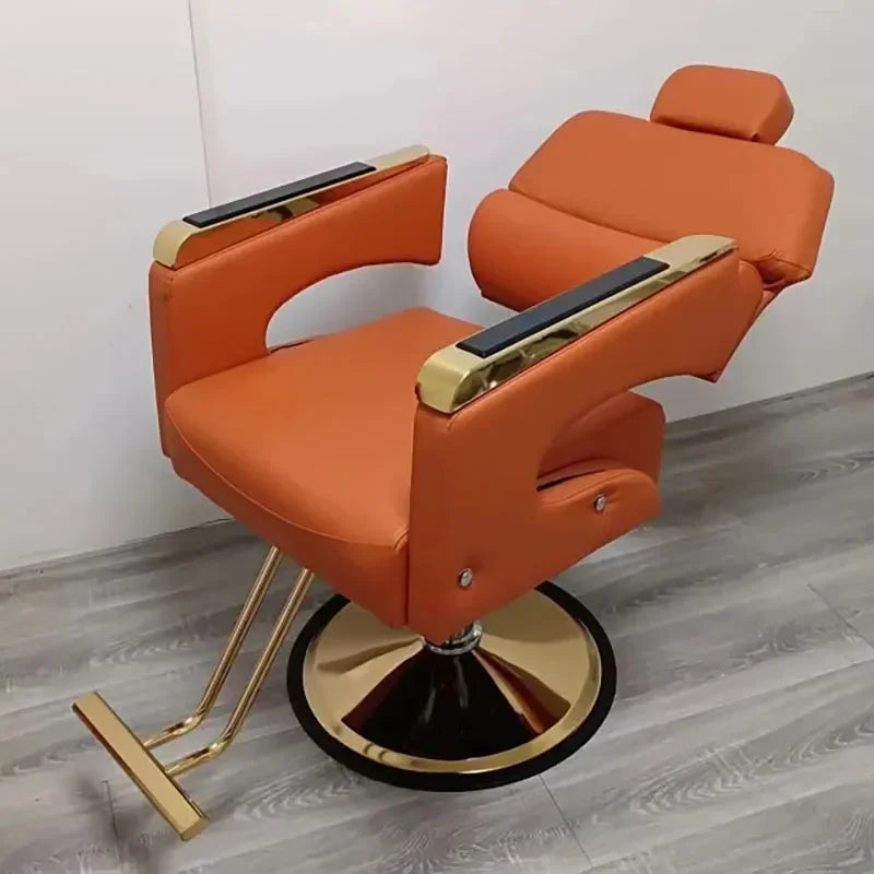 Luxury Barbershop Salon Chair – Leather Reclining, Swivel Hairdressing Chair, Barber Equipment