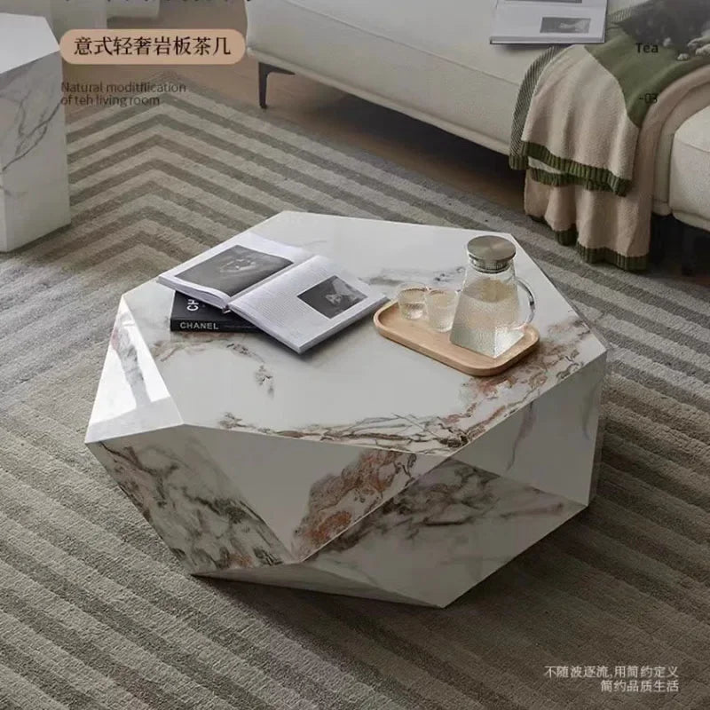 Unique Living Room Coffee Table Modern White Platform Coffee Table Home Bowl Topper Italian Marble Top Luxury Table Basse Desk