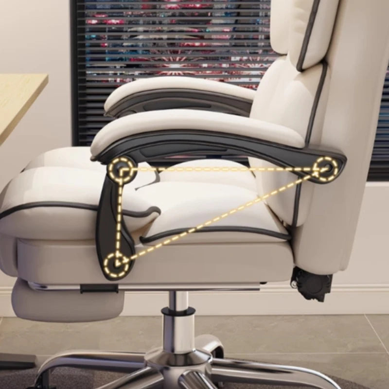 Luxury Nordic Office Chair: Modern Comfy Swivel Design with Wheels