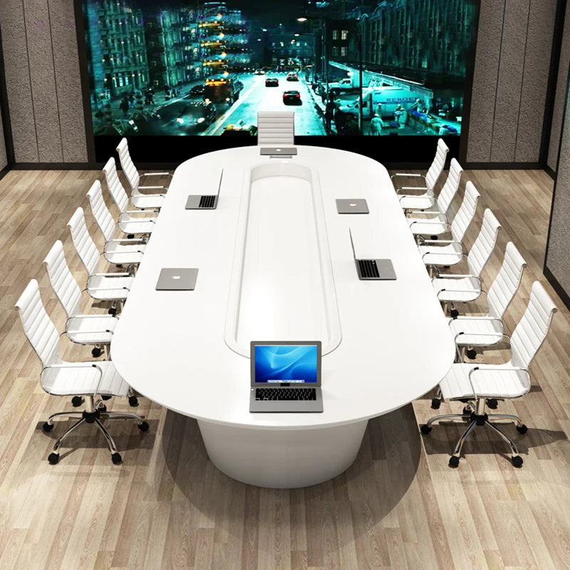 Painted conference table, minimalist modern office, irregular negotiation table and chair combination