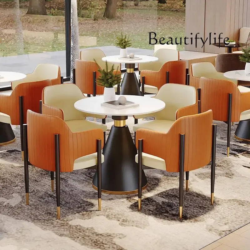 Light luxury sales office negotiation table and chair combination coffee shop reception small round table one table four chairs