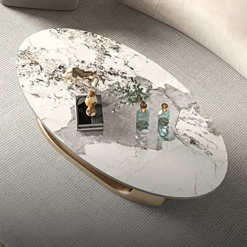 Nordic Living Room Coffee Table – Modern Oval Design