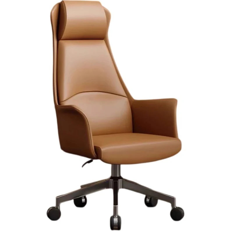 Ergonomic Mobile Office Chair - Modern Leather for Study and Meditation.