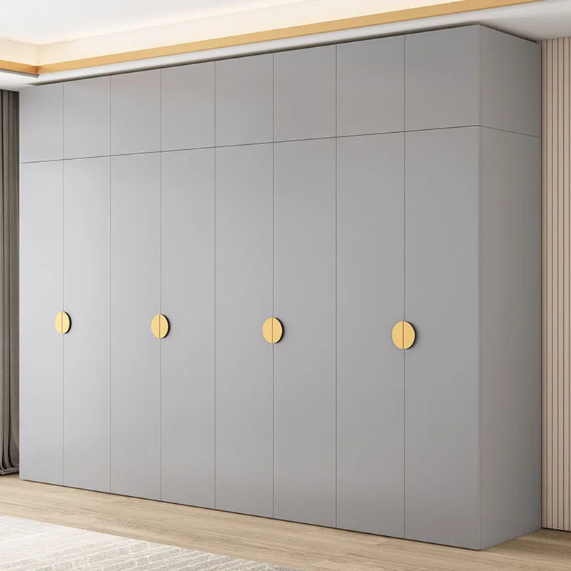 Grey Storage Wardrobe – Large Closet Organizer for Bedroom Clothes